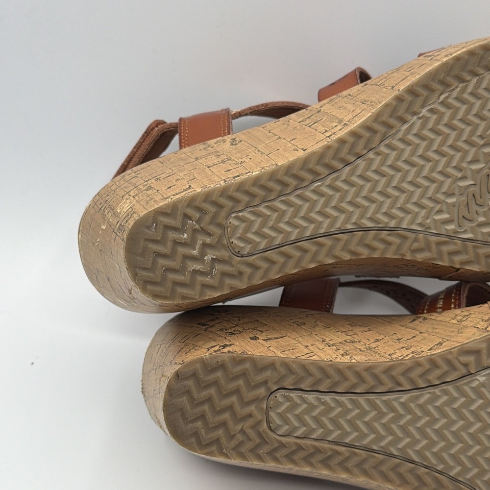 Skechers Beverlee Delicate Glow Luggage Brown Wedge Sandals Strappy Womens Sz 9 - Picture 13 of 16
